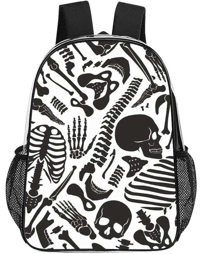 Clear Backpack Heavy Duty Transparent Backpack See Through Backpacks Compatible with Sugar Skulls Clear PVC Bookbags for Work...