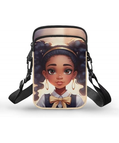 Crossbody Bag for Boys Cross Body Purse for Kids Cell phone Purse African American Girl-13 $10.00 Shoulder Bags