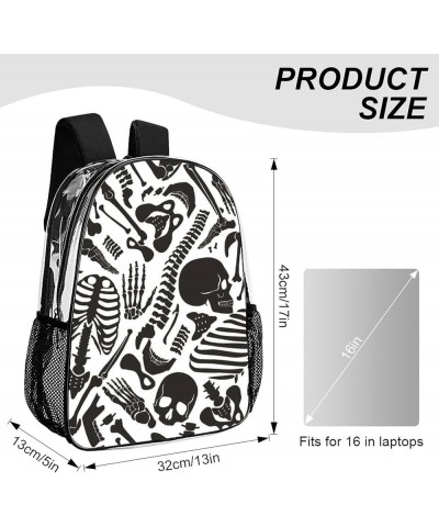 Clear Backpack Heavy Duty Transparent Backpack See Through Backpacks Compatible with Sugar Skulls Clear PVC Bookbags for Work...