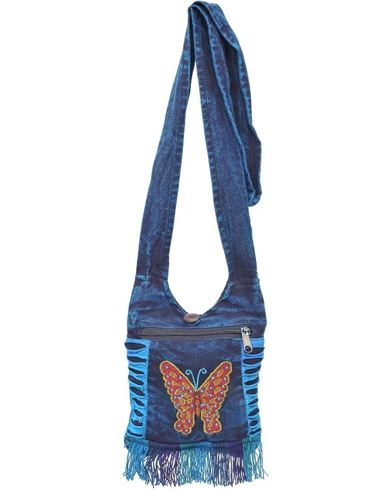 Small Hippie Bag | Phone Purse Crossbody, Small Crossbody Bag for Women, Travel Purse, Small Boho Bag Turquoise-butterfly $12...