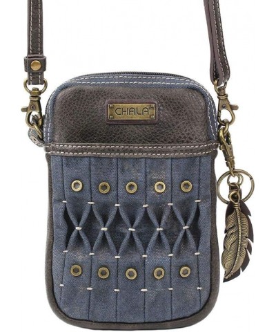 Chala Feather Origami Cellphone Crossbody Handbag - Convertable Strap Denim $19.00 Crossbody Bags