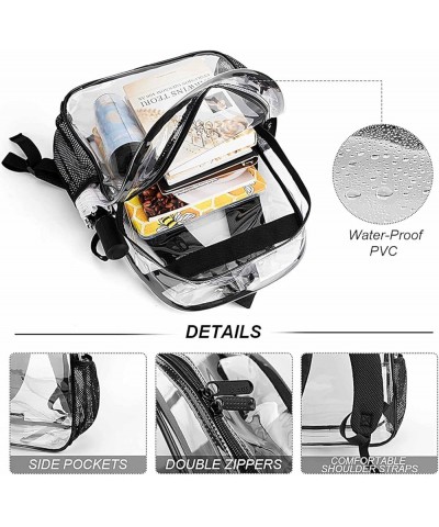 Clear Backpack Heavy Duty Transparent Backpack See Through Backpacks Compatible with Sugar Skulls Clear PVC Bookbags for Work...