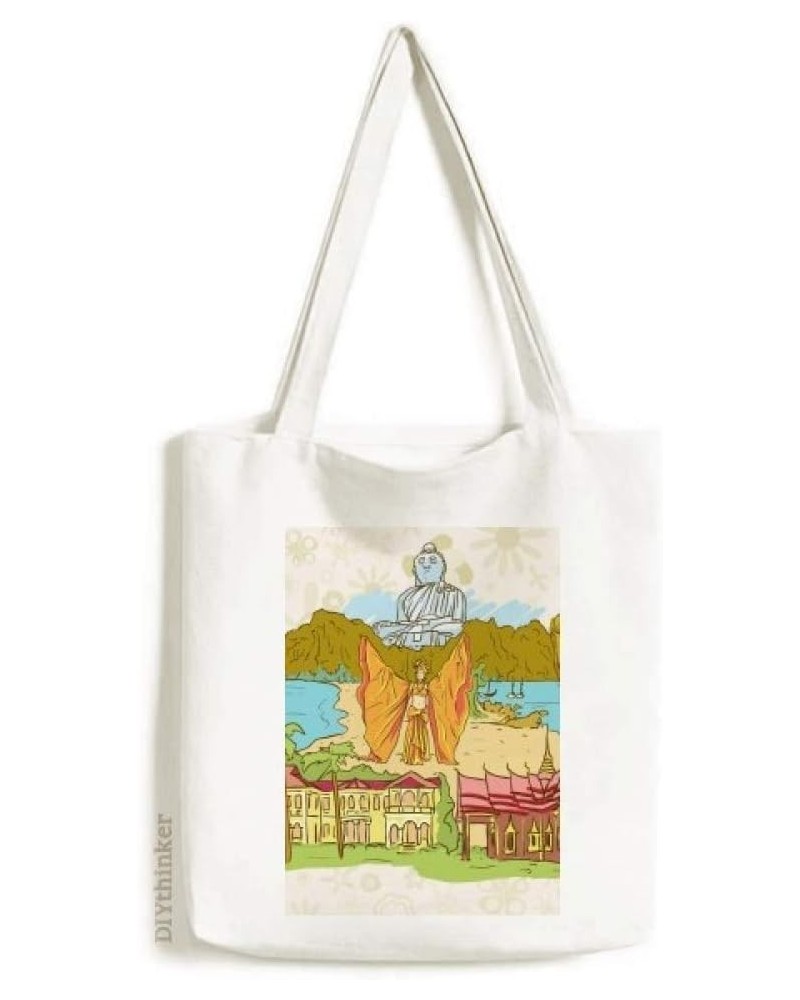 Culture Temple Landmark Tote Canvas Bag Shopping Satchel Casual Handbag $13.33 Totes