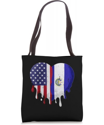 American Salvadoran Hispanic Heritage Month Flag Heart Tote Bag $18.00 Totes