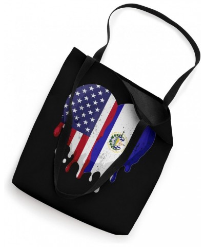 American Salvadoran Hispanic Heritage Month Flag Heart Tote Bag $18.00 Totes