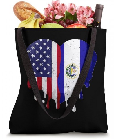 American Salvadoran Hispanic Heritage Month Flag Heart Tote Bag $18.00 Totes