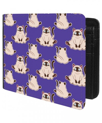 Unique Desige Pattern - Siamese Cat Pattern, Slim Front Pocket Wallet Billfold RFID Blocking $9.79 Wallets