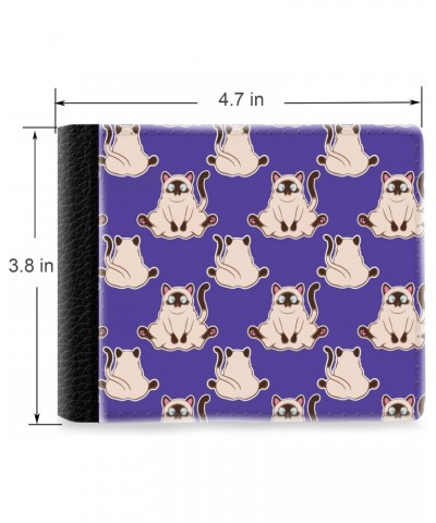 Unique Desige Pattern - Siamese Cat Pattern, Slim Front Pocket Wallet Billfold RFID Blocking $9.79 Wallets