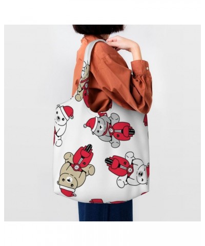 Merry Christmas Single Shoulder Commuter Canvas Tote Bags For Women And Men Merry Christmas27 $12.53 Totes