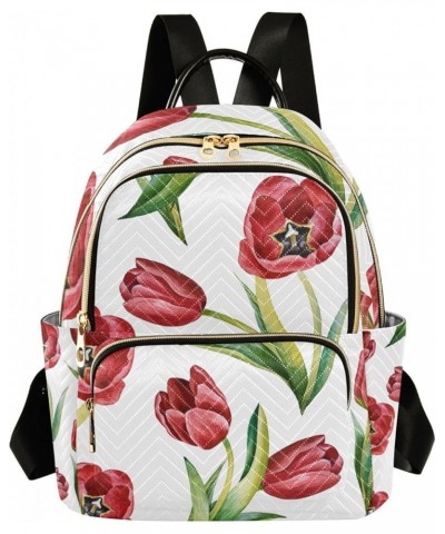 Women Backpack Tulip Easter Flower Anti-Theft Travel Backpack with Luggage Belt Lightweight Handbag Lady Purse Roomy Double Z...