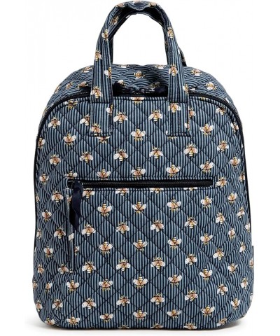 Women's Cotton Mini Totepack Backpack Bees Navy - Recycled Cotton $17.18 Totes