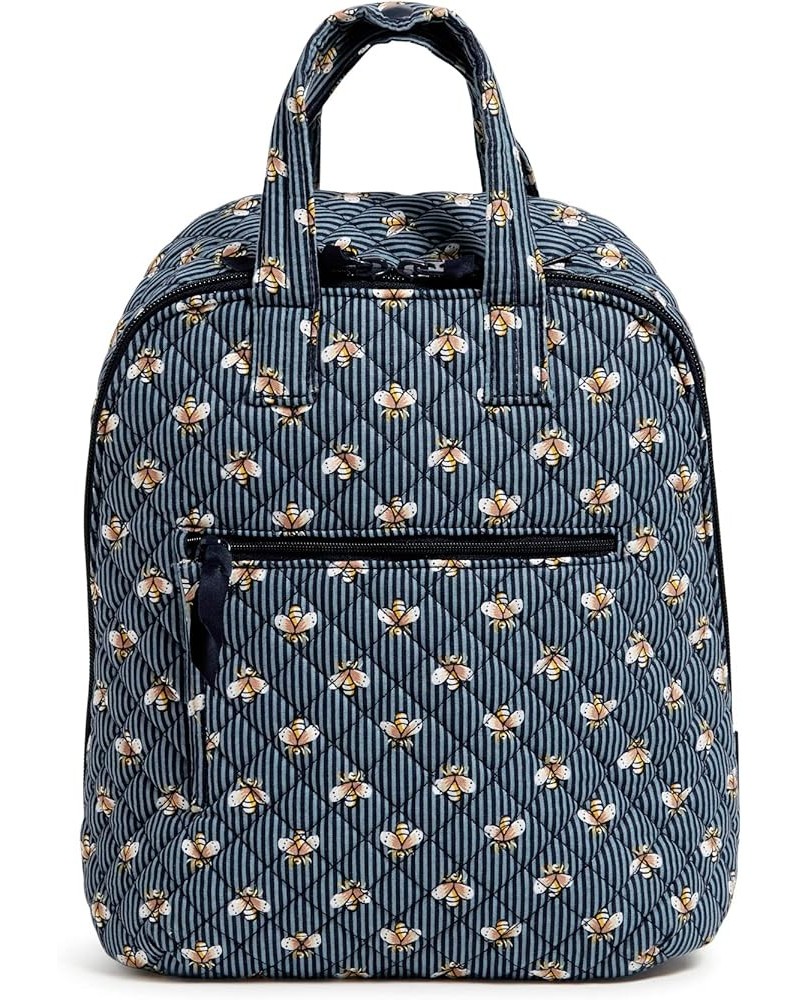 Women's Cotton Mini Totepack Backpack Bees Navy - Recycled Cotton $17.18 Totes