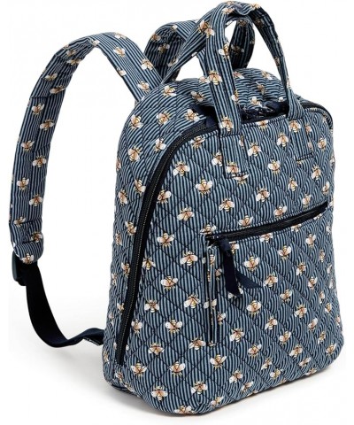 Women's Cotton Mini Totepack Backpack Bees Navy - Recycled Cotton $17.18 Totes