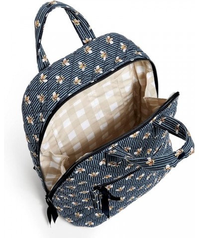 Women's Cotton Mini Totepack Backpack Bees Navy - Recycled Cotton $17.18 Totes