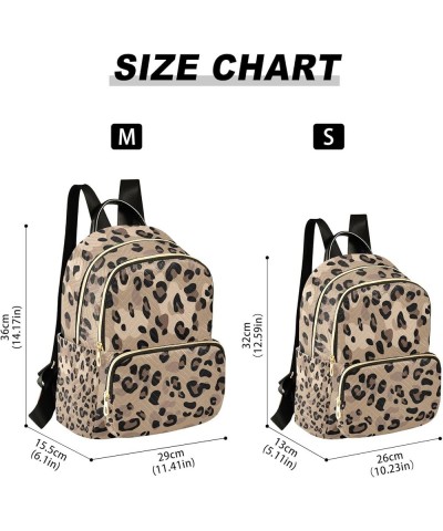 Brown Animals Leopard Pattern Quilted Backpack Aesthetic Mini Backpack Travel Backpack Purse Brown Animals Leopard Pattern Me...