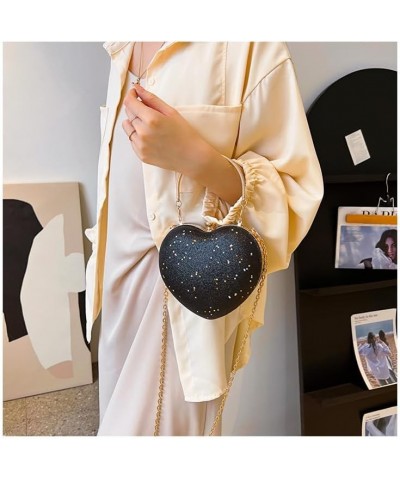 Women's Evening Bag Shining Sequin Love Clutch Purse Wedding Party Chain Crossbody Bag for Women Sequin Silver $12.15 Evening...