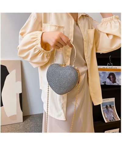 Women's Evening Bag Shining Sequin Love Clutch Purse Wedding Party Chain Crossbody Bag for Women Sequin Silver $12.15 Evening...