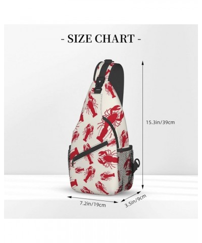 Mqgmz Halloween Flying Bats Print Shoulder Bag Crossbody Backpack, Casual Daypack, Sling Bag, Chest Bag, Travel Bag Red Lobst...