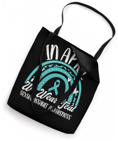 In April I wear Teal Shirts Sexual Assault Awareness Month Tote Bag $12.47 Totes