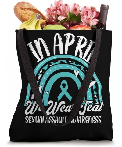 In April I wear Teal Shirts Sexual Assault Awareness Month Tote Bag $12.47 Totes