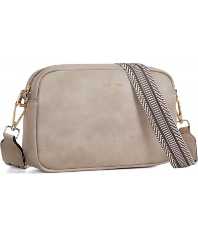 Crossbody Bags for Women Vegan Leather Purse Shoulder Handbags with Wide Strap T05-grey $19.22 Crossbody Bags