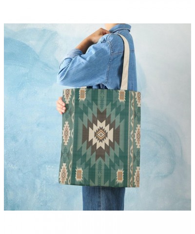 Southwestern Native American Aztec Ethnic Navajo Indian Tribal CanvasTote Bag for Women Girl Canvas Shoulder Handbags Cute La...