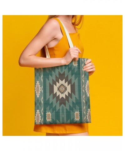 Southwestern Native American Aztec Ethnic Navajo Indian Tribal CanvasTote Bag for Women Girl Canvas Shoulder Handbags Cute La...