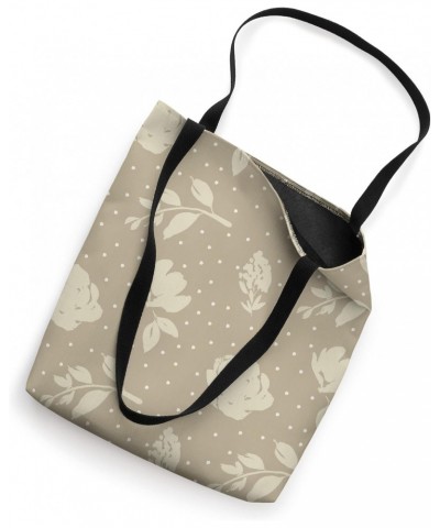 Floral Silhouette Pattern | Neutral Beige Tote Bag $12.18 Totes