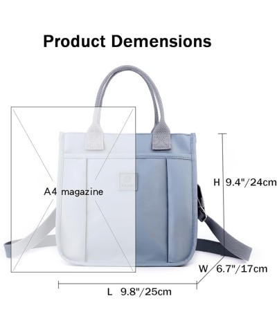 Cute Small Tote Bag for Women Nylon Crossbody Purse Shoulder Bags Satchel Handbags With Compartments Zipper Pocket Dark Blue ...