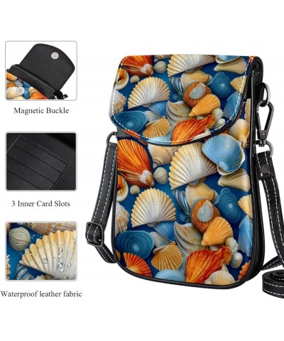 Classic PU Leather Phone Bag - Durable Cell Phone Wallet, Convenient Crossbody Purse Seahorse Print Multicoloured10 $14.03 Cr...