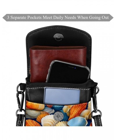 Classic PU Leather Phone Bag - Durable Cell Phone Wallet, Convenient Crossbody Purse Seahorse Print Multicoloured10 $14.03 Cr...