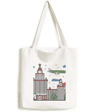 Russia City National Symbol Pattern Tote Canvas Bag Shopping Satchel Casual Handbag $16.11 Totes