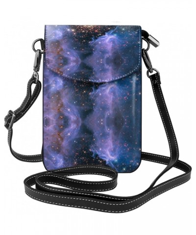 Nasa Zodiac Signs Small Crossbody Phone Bag For Women Pu Leather Cellphone Purse Shoulder Bag Wallet $11.52 Crossbody Bags