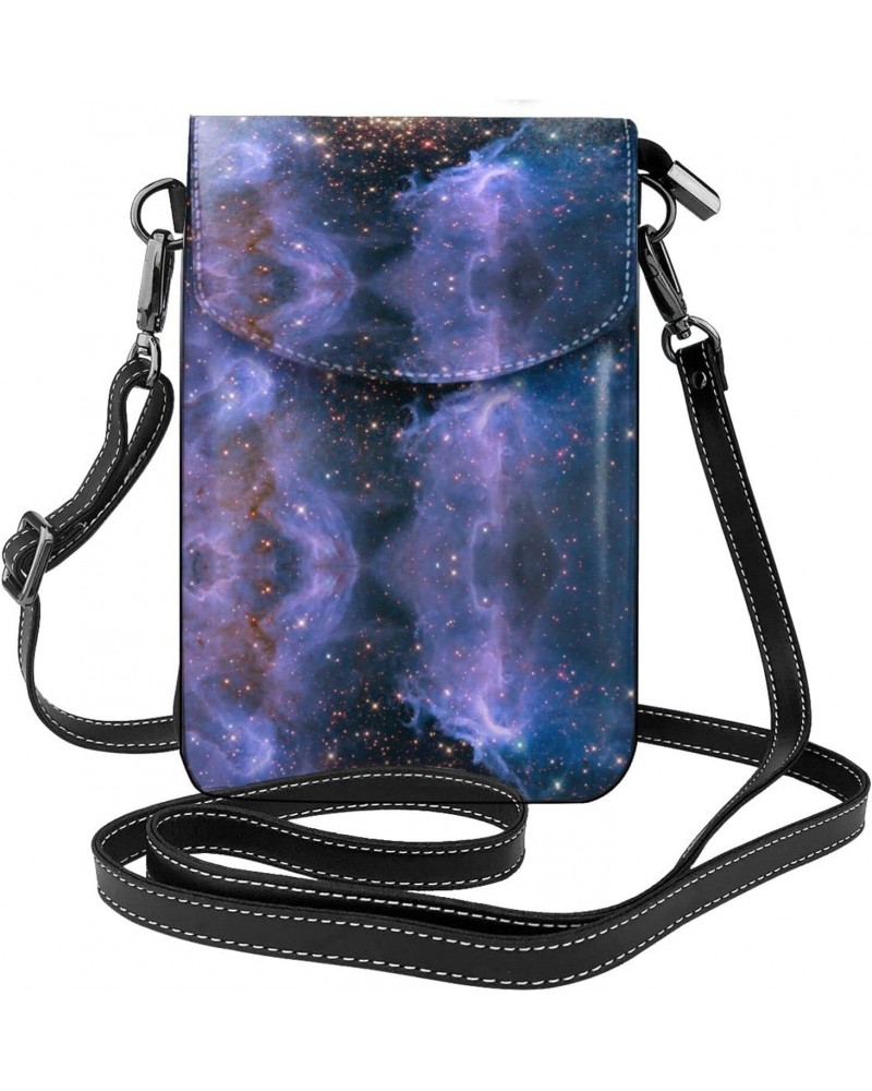 Nasa Zodiac Signs Small Crossbody Phone Bag For Women Pu Leather Cellphone Purse Shoulder Bag Wallet $11.52 Crossbody Bags