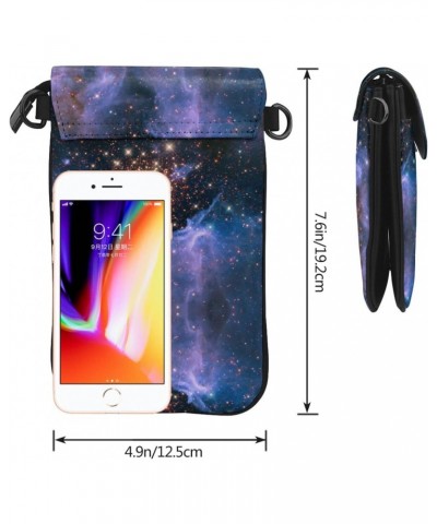 Nasa Zodiac Signs Small Crossbody Phone Bag For Women Pu Leather Cellphone Purse Shoulder Bag Wallet $11.52 Crossbody Bags