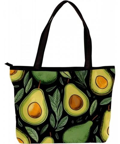 Handbags for Women, Zipper Tote Bag, Shoulder Bag, seamless leaf and avocado $15.28 Totes