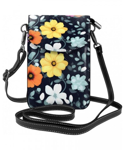 Beautiful Colourful Flowers Crossbody, Zippered Cell Phone Wallet With Card Slot, Removable Shoulder Strap, 7.6 X 4.9 Inches ...