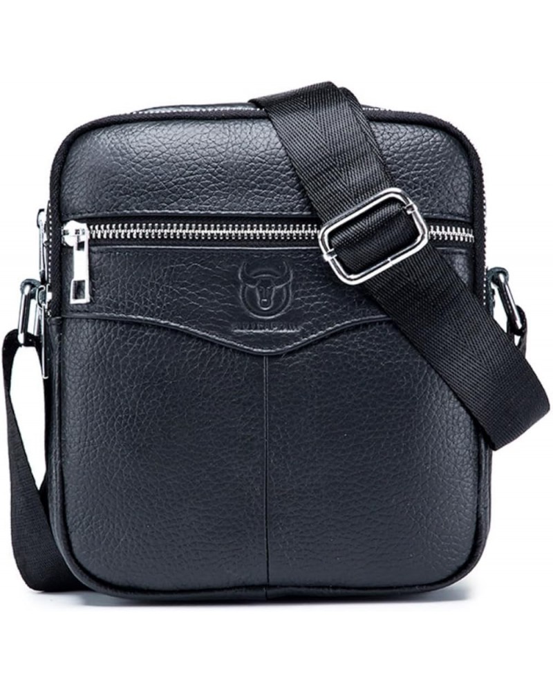 Small Messenger Bag for Men Genuine Leather Shoulder Bag Crossbody Purse for Work Business Sling Bag Black $40.07 Totes