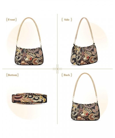 Floral Dream Catcher Shoulder Handbag for Women Hobo Tote Handbag Small Clutch Purse Seamless Paisley Ornament $13.10 Clutches