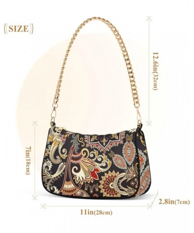 Floral Dream Catcher Shoulder Handbag for Women Hobo Tote Handbag Small Clutch Purse Seamless Paisley Ornament $13.10 Clutches