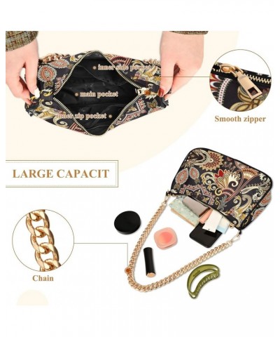 Floral Dream Catcher Shoulder Handbag for Women Hobo Tote Handbag Small Clutch Purse Seamless Paisley Ornament $13.10 Clutches