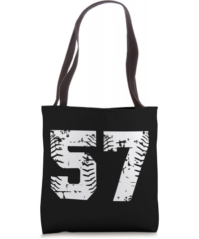 Number 57 Softball Baseball Jersey Grunge Lucky Number Tote Bag $12.25 Totes