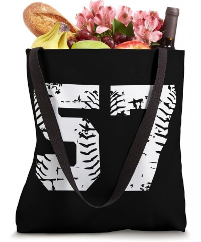 Number 57 Softball Baseball Jersey Grunge Lucky Number Tote Bag $12.25 Totes