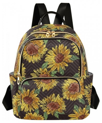 Sunflower Pattern Casual Fashion Polyester Travel Rucksack Shoulder Bag Color Small $14.80 Backpacks