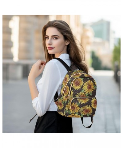 Sunflower Pattern Casual Fashion Polyester Travel Rucksack Shoulder Bag Color Small $14.80 Backpacks