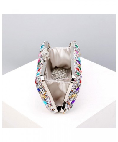 Pearl Clasp Crystal Clutch Purses for Women's Evening Handbags Wedding Party Rhinestone Bag Silver-colourful $15.77 Evening Bags