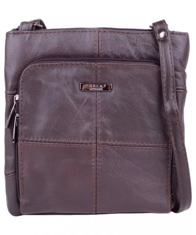 Ladies/Womens Genuine Leather Shoulder/Cross Body Bag with Adjustable Strap Dark Brown $14.81 Crossbody Bags