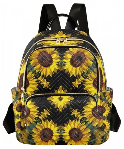 Sunflower Floral Print Mini Backpack Fashion Backpack Purse for Women,Handbag Shoulder Bag Casual Daypack, Ladies Gift for Co...