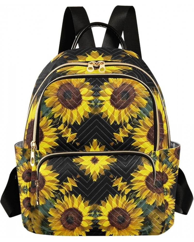 Sunflower Floral Print Mini Backpack Fashion Backpack Purse for Women,Handbag Shoulder Bag Casual Daypack, Ladies Gift for Co...