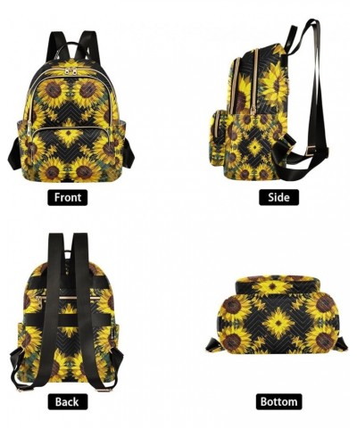 Sunflower Floral Print Mini Backpack Fashion Backpack Purse for Women,Handbag Shoulder Bag Casual Daypack, Ladies Gift for Co...